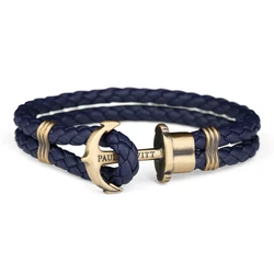 Paul Hewitt Phrep Large Anchor Leather Bracelet 19 cm (PH-L-M-N-L)