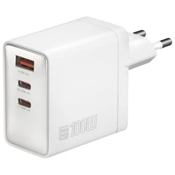 4Smarts GaN Pocket 100W Φορτιστής Τοίχου 2×USB‑C + 1×USB‑A, Λευκό