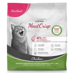 Platinum MeatCrisp Sterilised Ξηρά Τροφή χωρίς Γλουτένη για Ενήλικες Στειρωμένες Γάτες με Κοτόπουλο, 3 kg