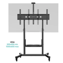 Βάση τηλεόρασης κινητή Onkron TS1991-B για 50"–100" Μαύρη