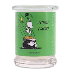 Peanuts Snoopy και Woodstock Αρωματικό Κερί Good Luck σε Βάζο Πράσινο 250gr