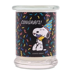Peanuts Snoopy & Woodstock Αρωματικό Κερί Congrats σε Βάζο Λευκό 250g