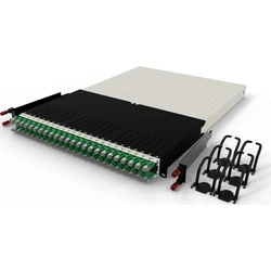Patchbox PONE30STPGR - Σύστημα έλξης καλωδίων 30RU/STP (1,8 m) με 24 κασέτες, Patch καλώδια Cat6a U/FTP, Πράσινο