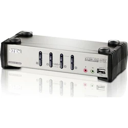 ATEN CS1734B-AT-G Διακόπτης KVM 4 Θυρών USB με Audio και USB 2.0 Hub (με καλώδια KVM)
