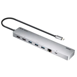 Aten UH3240 USB-C Docking Station με HDMI 4K, Power Delivery, Ethernet και σύνδεση 2 Οθονών - Ασημί