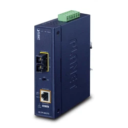 Planet IP30 Βιομηχανικός μετατροπέας 10/100/1000Base-T σε 100/1000Base-LX με PoE+ (802.3at), Single‑Mode 10 km, -40 έως 75°C, 12–48V DC (IGTP-802TS)