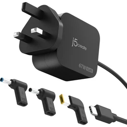 J5create USB-C Φορτιστής Laptop 67W για Apple / HP με Αποσπώμενο Καλώδιο Τροφοδοσίας (JUP1565DCF3A-FN)