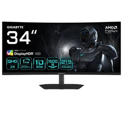 86,4cm/34" (3440x1440) GIGABYTE G34WQC2 1500R WQHD VA 1ms 200Hz HDMI DisplayPort HDR VESA Ηχεία