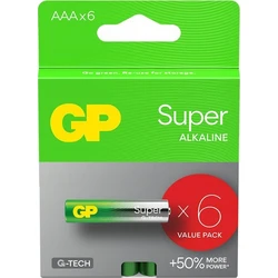 GP Batteries AAA Alkaline Battery GP Super Alkaline G-TECH LR03 GPB20475
