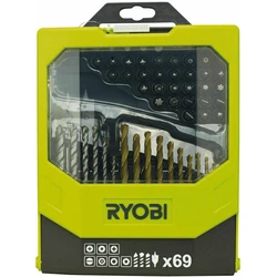 Ryobi RAK69MiX Σετ 69 Τρυπάνια HSS με Κυλινδρικό Στέλεχος για Μέταλλο, Ξύλο και Δομικά Υλικά (Κωδ. 5132002687)