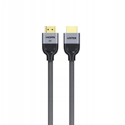 Καλώδιο HDMI Unitek 2.1 Ultra High Speed 48Gbps, πλεγμένο, HDMI A (male) - HDMI A (male), 3 m, Μαύρο/Γκρι