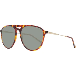 Hackett Bespoke Men's Sunglasses HSB843-143 — Brown Frame with Green Lens, Size 57/17/145