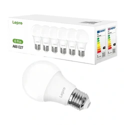 Lepro Λάμπες LED A60 8.5W E27 Ψυχρό Λευκό 806 lm - Σετ 6 τεμχ