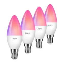Lepro Λάμπες LED 4.9W 106mm για Ντουί E14 Σχήμα C37 Ψυχρό Λευκό 470lm 4τμχ (092969)