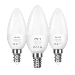 Lepro Λάμπες LED 4.2W για Ντουί E14 και Σχήμα C37 Θερμό Λευκό 470lm 3τμχ 092947