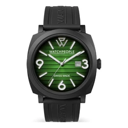 Watchpeople Ice Γυναικείο Ρολόι Quartz 45mm Μαύρο Σιλικόνης/Καουτσούκ Λουράκι Πράσινο Καντράν