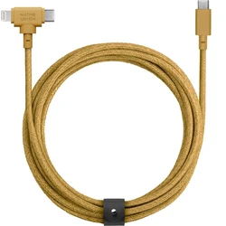 Native Union Belt USB to Type C Lightning Cable Yellow 1.8m