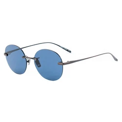 Belstaff Unisex Sunglasses ASHINGDAES00 - Grey Metal Frame, Blue Lenses, 53/18/145
