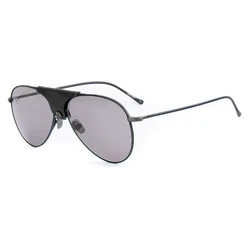 Belstaff Men's Sunglasses DAYTONA-S221 – Black Metal Frame, Grey Lens, Size 53/18/145