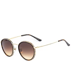 Belstaff Unisex Sunglasses Gold Metal Frame Brown Lens SLIPWAY-S092