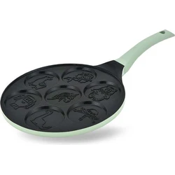 Maestro Τηγάνι για Pancakes Αλουμινίου 26 cm με Καπάκι και Κεραμική Επίστρωση, Πράσινο/Μαύρο