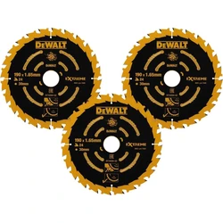 Dewalt Δίσκος κοπής ξύλου 190 mm 3τμχ (DT10399)