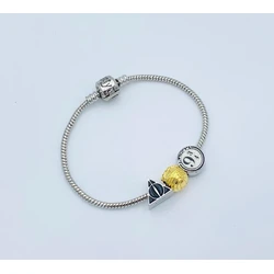 The Carat Shop Ltd Βραχιόλι Χάρι Πότερ Ασημί με Τρεις Χάντρες