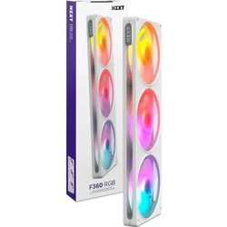 NZXT F360 Case Fan (2400rpm / 70.67cfm) με RGB Φωτισμό 3τμχ White Edition