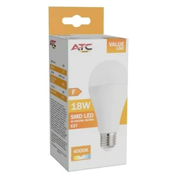 ATC SMD LED Λαμπτήρας A65 E27 18W 1850 lm 4000K