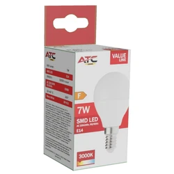 ATC SMD Λαμπτήρας LED Globe P45 E14 7W 3000K 600lm