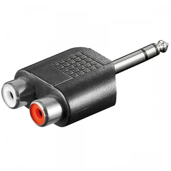 Oem Μετατροπέας Stereo 6.35mm Σε 2 RCA Θηλ.