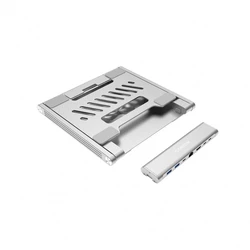 CANYON Βάση για laptop με ενσωματωμένο hub HDMI, 2xUSB, RJ45, PD — Ασημί