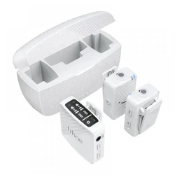 Fifine Wireless Dynamic Lavalier Microphone Set M9 White for Mobile