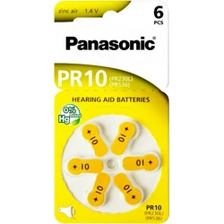 Panasonic Hearing Aid Batteries Zinc Air 1.4V 6pcs PR10