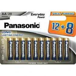 Batteries Panasonic Alkaline AA Everyday Power 20 pcs