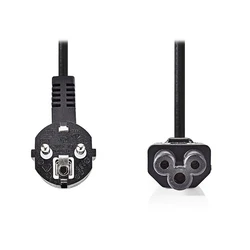 NEDIS Power Cable Schuko Male Angled 90 Degrees to IEC 320 C5 2m