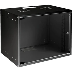 Lanview Επιτοίχια Καμπίνα Rack 9U 56.5x40x44cm Μαύρο RUM09U40MNBL