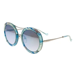 Ana Hickmann Women's Sunglasses AH3166 E01 - Green Acetate Frame, Purple Lenses, Size 56/23/145