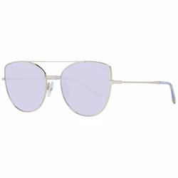 Ana Hickmann Women's Sunglasses HI3054-5504C Silver Metal Frame Purple Lenses Cat Eye
