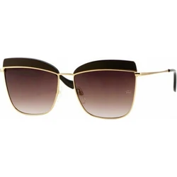 Ana Hickmann Women's Sunglasses with Gold Metal Frame and Brown Gradient Lens AH3191 D02