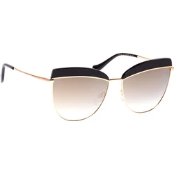 Ana Hickmann Women's Sunglasses with Black Metal Frame and Beige Gradient Mirror Lens AH3190 A01