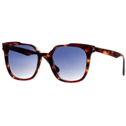 Ana Hickmann Women's Sunglasses HI9136 E01 - Brown Tortoise Acetate Frame with Blue Degrade Lenses 52/19/140