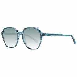 Ana Hickmann Women's Sunglasses HI9162-52E02 — Blue Acetate Frame, Green Gradient Lenses, Size 52/18/140