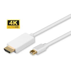 Microconnect Καλώδιο mini DisplayPort (male) σε HDMI (male) 1 m Λευκό (MDPHDMI1-4K)