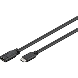 Microconnect Καλώδιο USB-C αρσενικό - USB-C θηλυκό 1m Μαύρο (USB 2.0, 3A)