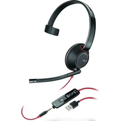 Poly Blackwire C5210 Μονοφωνικά Over‑Ear Ακουστικά με Μικρόφωνο, USB‑A / 3.5mm Jack (Μαύρο)