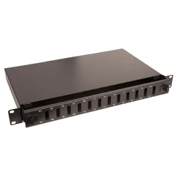 Lanview Optical Patch Panel for Rack 1U 19 inch 12 Ports Black