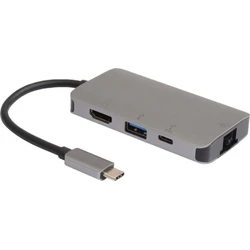 MicroConnect USB C Docking Station with HDMI 4K PD Ethernet Grey