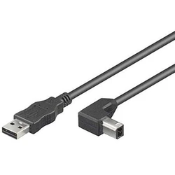 MicroConnect USB Cable USB-A Male to USB-B Male 3 m Black Angled