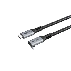 Mercodan Γωνιακό (90°) καλώδιο USB-C αρσ. - USB-C αρσ., USB 3.2, 3 m, 100W PD, Μαύρο